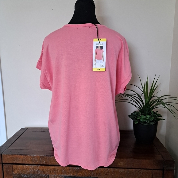 ❤️ NWT Buffalo David Bitton Short Sleeved Jersey Knit Top Small Pink - Picture 4 of 8